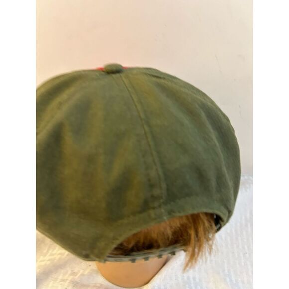 Boy Scouts youth s/m baseball hat cap green red fleur di lis logo( discoloration - Picture 2 of 5
